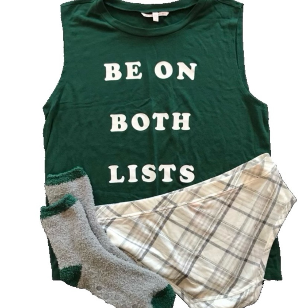 Victoria Secret sexy pajama set (tank, panties & matching socks) -holiday theme